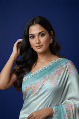 Rangeela Sea Green Digital Print Festive Saree with Elegant Border Design