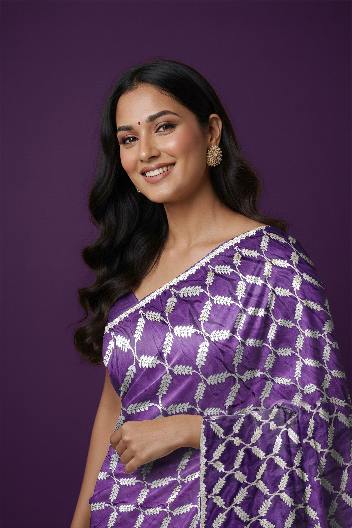 Rangeela House Gota Patti Designer Saree – Royal Purple Elegance