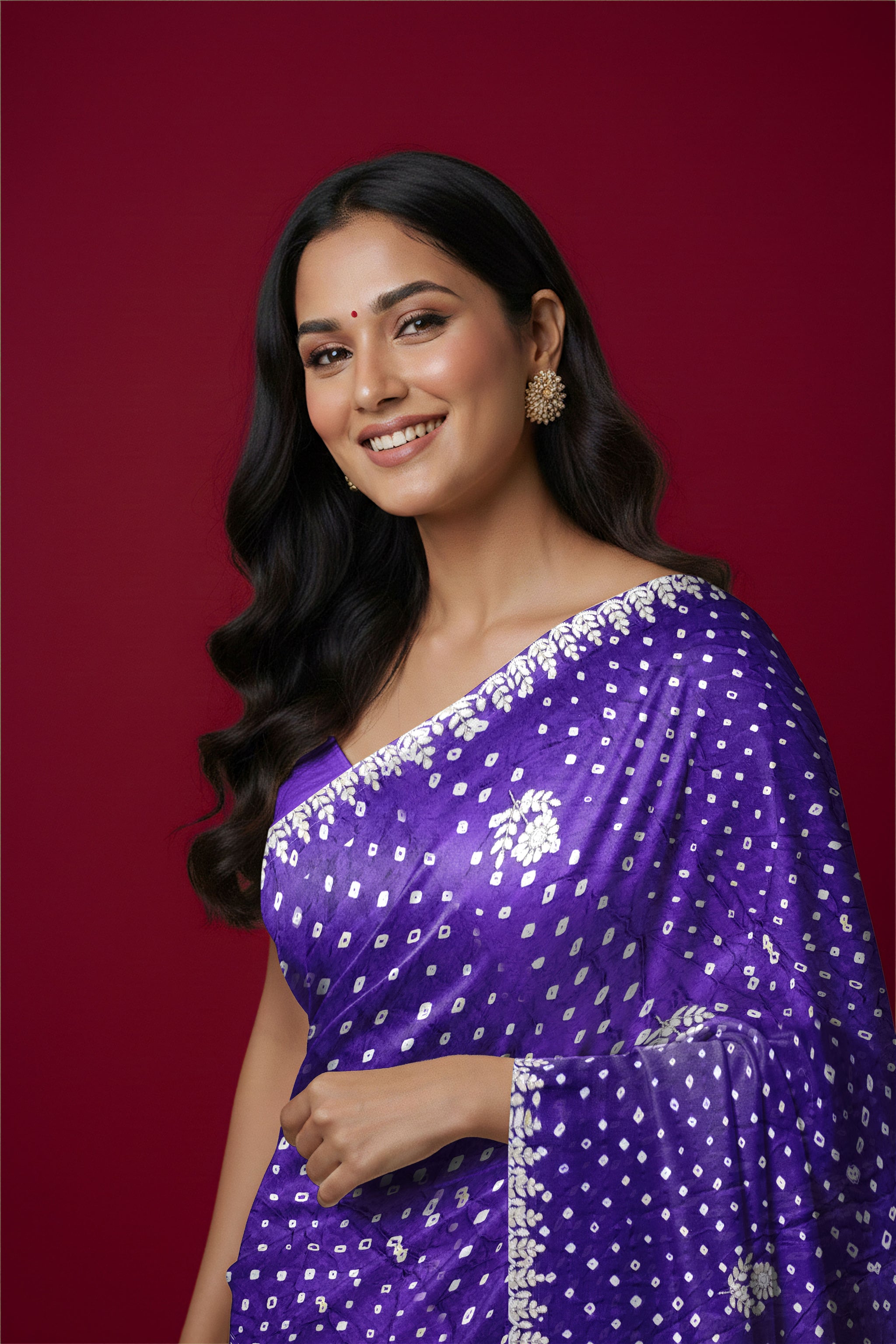 Rangeela Purple Blue Gajji Silk Festive Saree with Elegant Finish