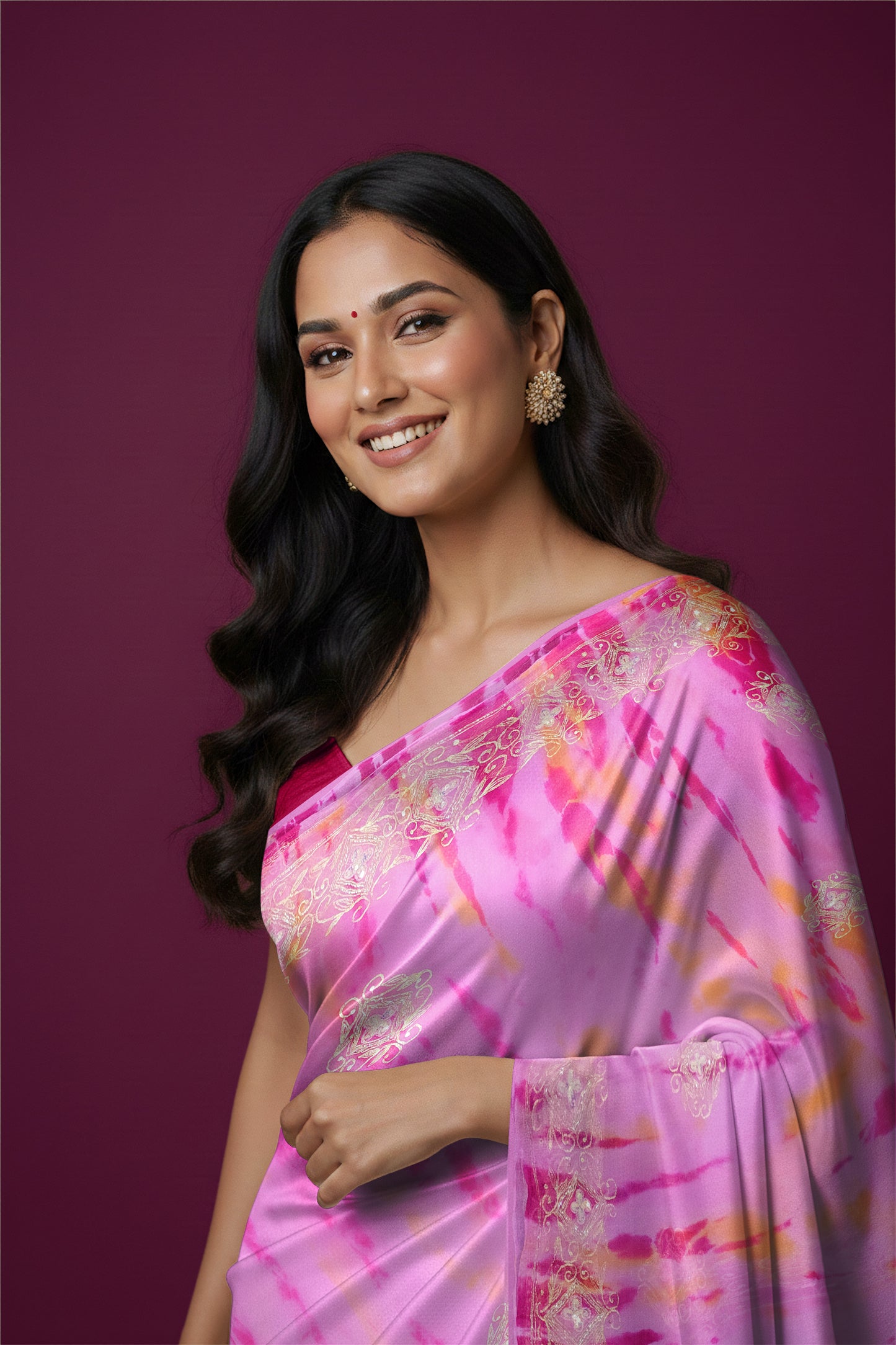 Rangeela Pink Chiffon Lightweight Saree with Elegant Printed Design