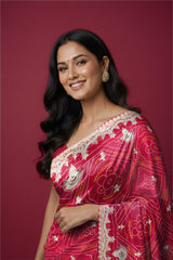 Rangeela – Rani Pink Chunri Print Designer Saree