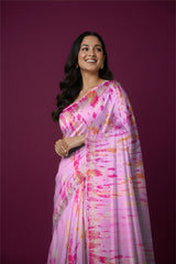 Rangeela Pink Chiffon Lightweight Saree with Elegant Printed Design