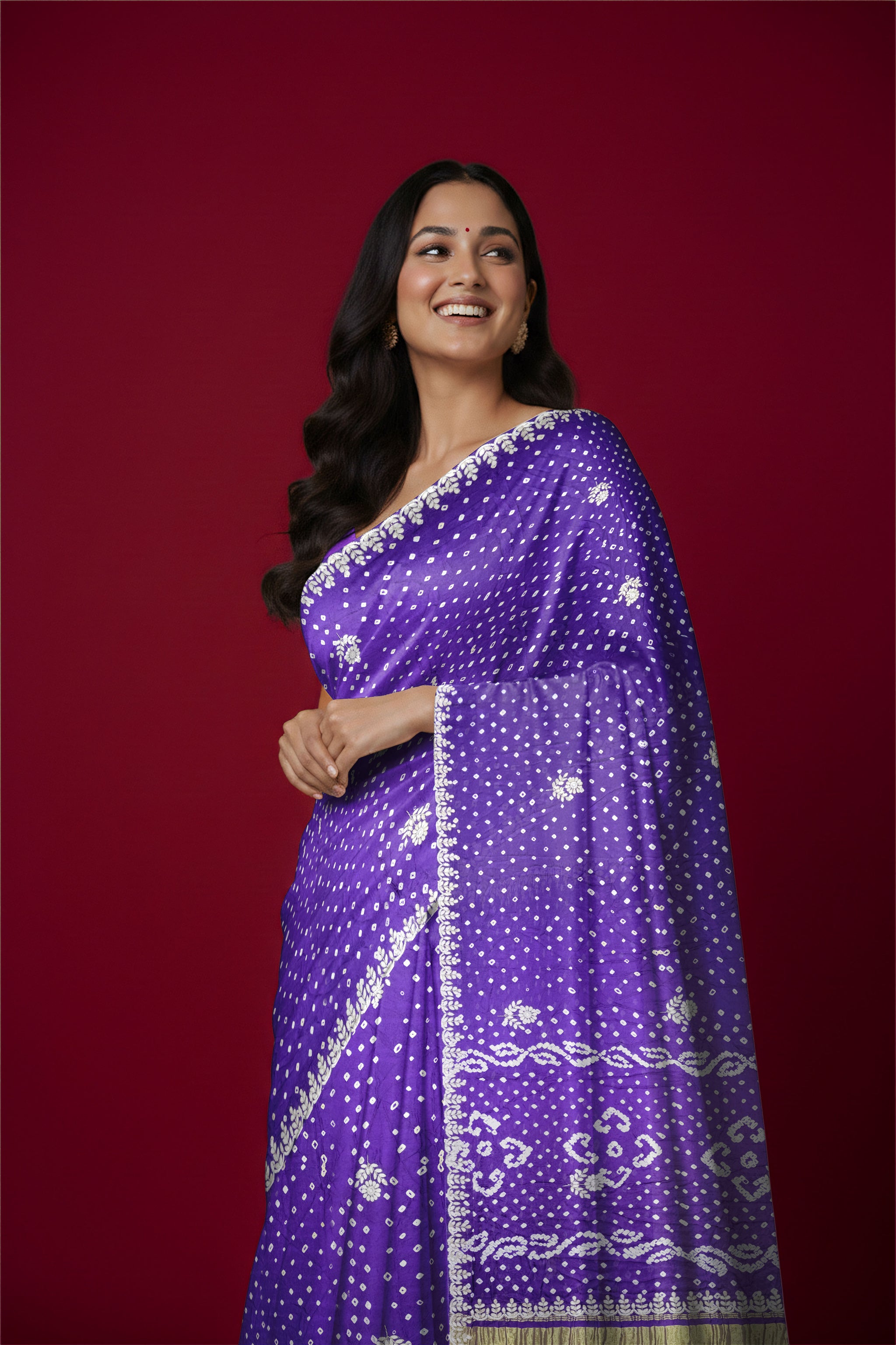 Rangeela Purple Blue Gajji Silk Festive Saree with Elegant Finish