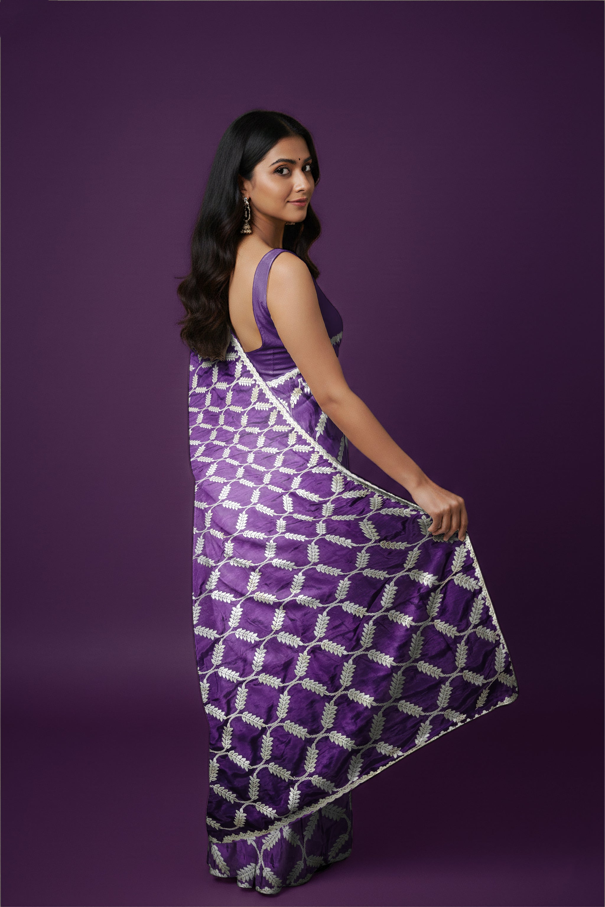 Rangeela House Gota Patti Designer Saree – Royal Purple Elegance