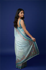 Rangeela Sea Green Digital Print Festive Saree with Elegant Border Design