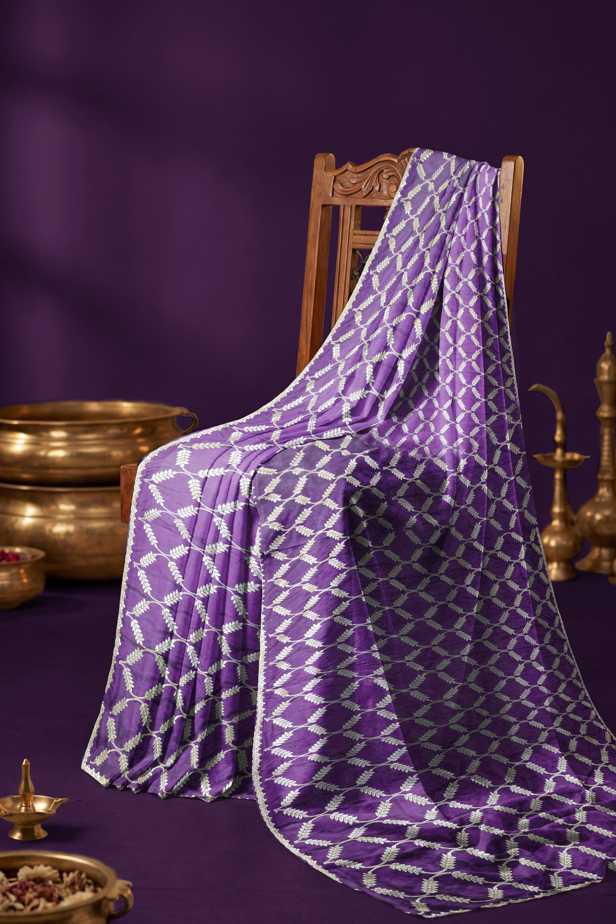 Rangeela House Gota Patti Designer Saree – Royal Purple Elegance