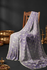Rangeela Mist Grey Designer Saree with Elegant Floral Pattern