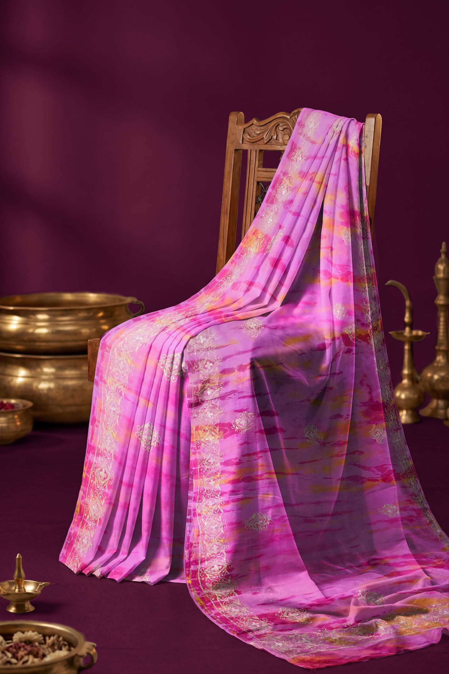 Rangeela Pink Chiffon Lightweight Saree with Elegant Printed Design