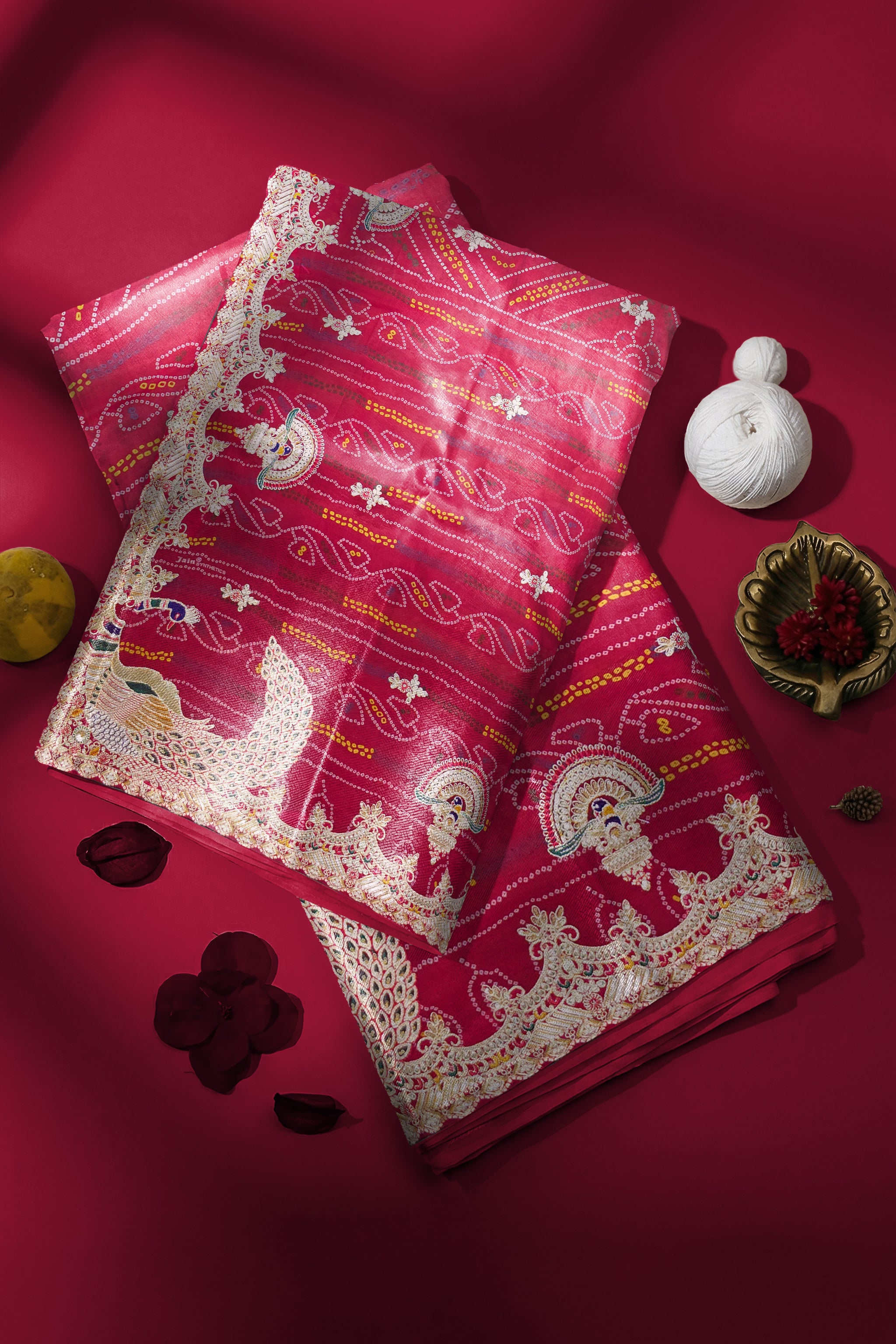 Rangeela – Rani Pink Chunri Print Designer Saree