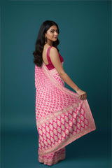 Rangeela Rani Pink Khaddi Saree with Elegant Traditional Appeal