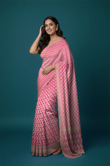 Rangeela Rani Pink Khaddi Saree with Elegant Traditional Appeal